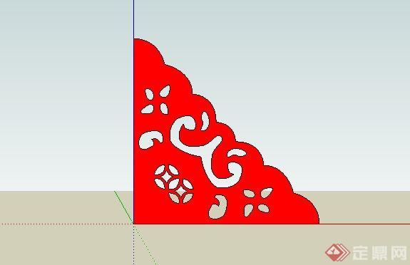 中式景观组合转角装饰SketchUp(SU)3D模型
