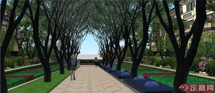 重庆龙湖某别墅区景观方案设计整体su模型效果图5