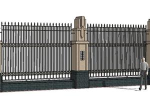 某欧式别墅区围墙设计SketchUp(SU(草图大师))3D模型