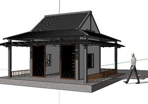 某公园中式现代风格景观亭设计SketchUp(SU(草图大师))3D模型