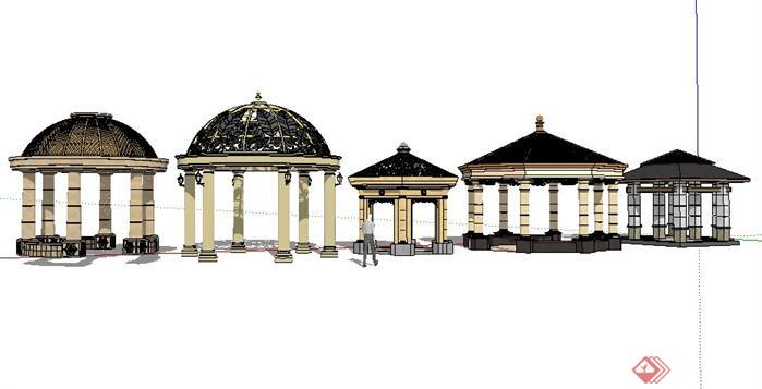 五款经典欧式景观亭设计SketchUp(SU)3D模型