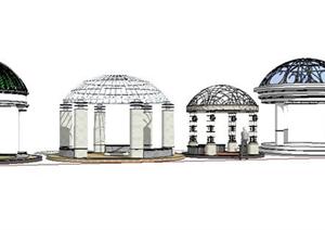 五款欧式圆形景观亭设计SketchUp(SU(草图大师))3D模型