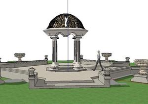 某欧式别墅区景观亭设计SketchUp(SU(草图大师))3D模型
