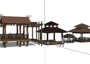 某现代乡村风格景观亭设计SketchUp(SU(草图大师))3D模型