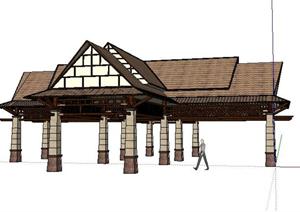 某泰式小楼设计方案SketchUp(SU(草图大师))3D模型