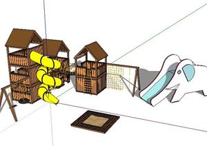 3套儿童游乐设施SketchUp(SU(草图大师))3D模型