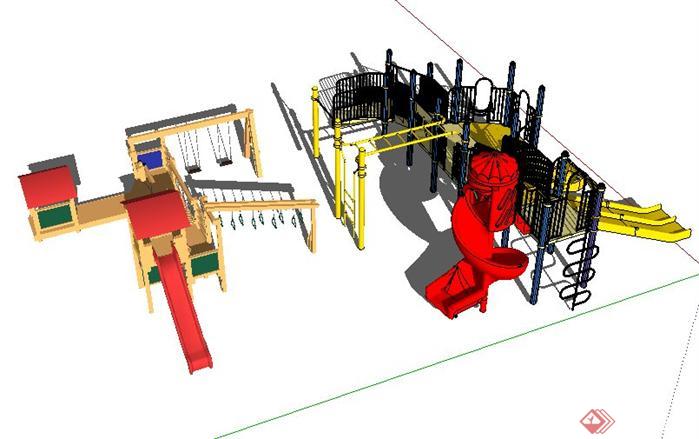 某小区2套儿童游乐设施SketchUp(SU)3D模型