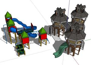儿童组合游乐设施SketchUp(SU(草图大师))3D模型