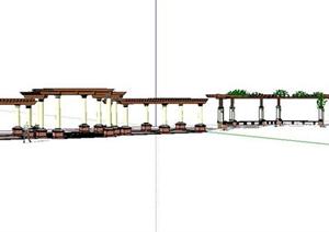 两款景观花架设计SketchUp(SU(草图大师))3D模型