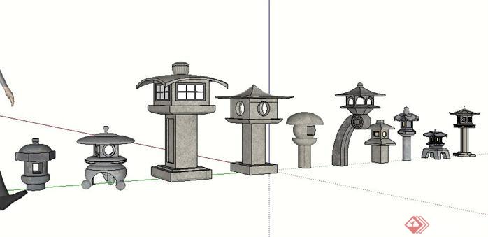 10款日本灯笼景观设计SketchUp(SU)3D模型