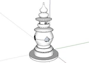 三潭石塔景观设计SketchUp(SU(草图大师))3D模型