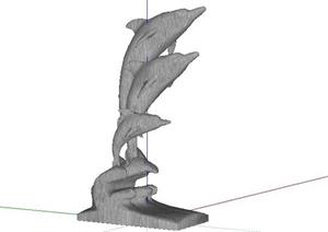 海豚景观小品SketchUp(SU(草图大师))3D模型