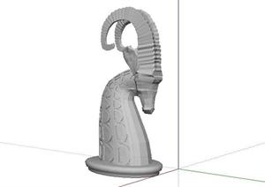 绵羊雕像景观小品SketchUp(SU(草图大师))3D模型