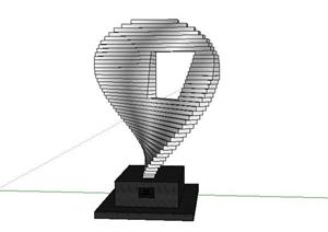 现代抽象雕塑景观1SketchUp(SU(草图大师))3D模型