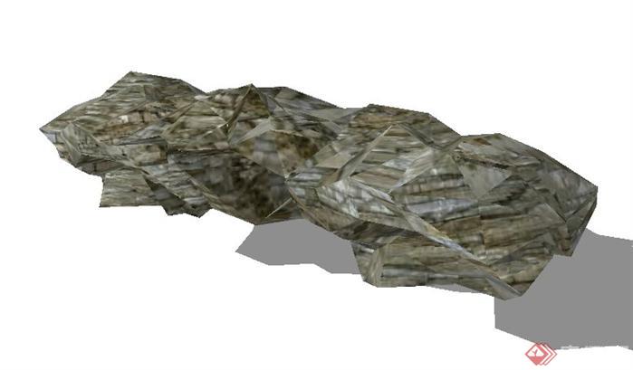 独特景观石头SketchUp(SU)3D模型