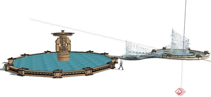 欧式水钵景观节点SketchUp(SU)3D模型