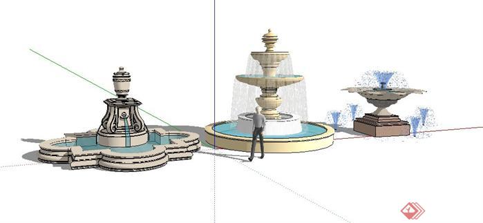 欧式水钵景观设计1SketchUp(SU)3D模型
