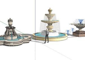 欧式水钵景观设计1SketchUp(SU(草图大师))3D模型