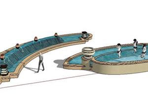 欧式水钵景观设计3SketchUp(SU(草图大师))3D模型