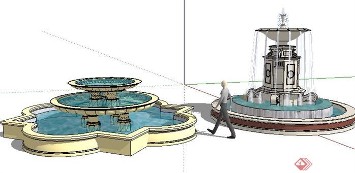 欧式水钵景观设计9SketchUp(SU)3D模型