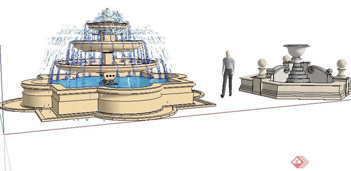 欧式水钵景观设计10SketchUp(SU)3D模型