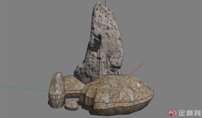 园林景观石头造型设计4SketchUp(SU)3D模型