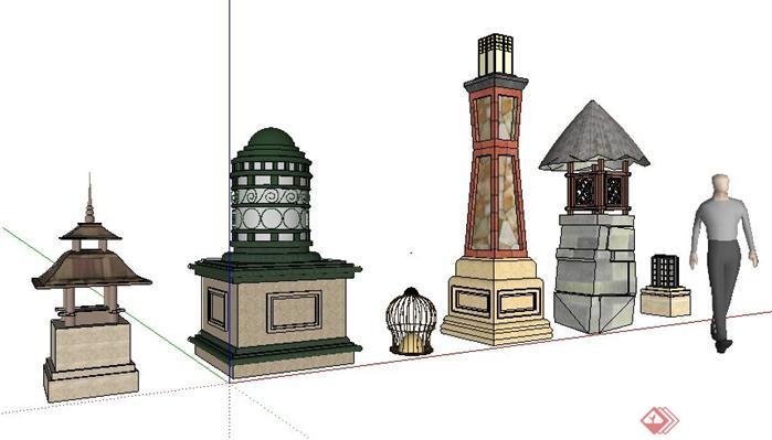景观灯具设计SketchUp(SU)3D模型