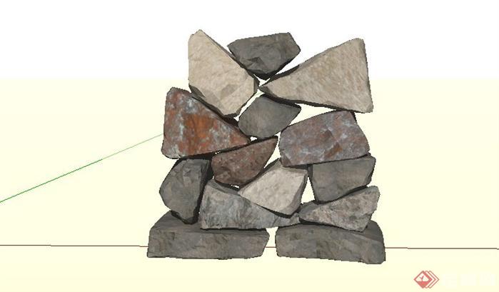 园林景观石头造型设计30SketchUp(SU)3D模型
