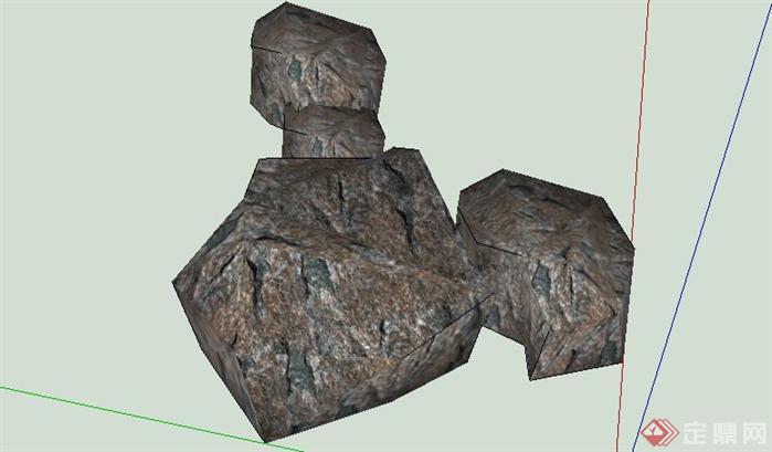 园林景观石头造型设计97SketchUp(SU)3D模型