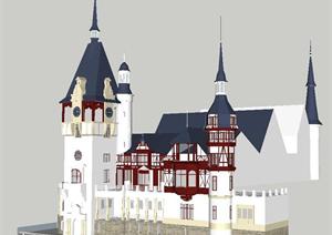 佩莱斯城堡建筑设计SketchUp(SU(草图大师))3D模型