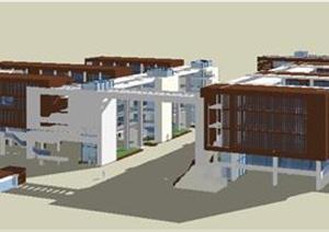 现代风格中学校园建筑规划设计方案SketchUp(SU(草图大师))3D模型