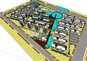 住宅小区规划景观环境设计SU(草图大师)模型