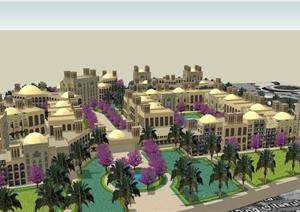 迪拜豪宅居住区景观设计方案SU(草图大师)模型