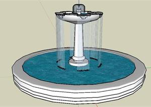 多款喷泉瀑布组合设计SU(草图大师)模型
