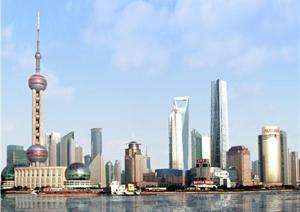 上海某三座超高层建筑设计方案图