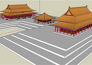 北京太和殿古建筑设计sketchup模型