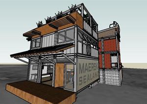 某独栋别墅建筑设计sketchup模型