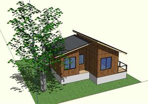 简洁风格别墅建筑设计sketchup模型