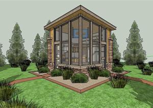 森林别墅建筑设计sketchup模型