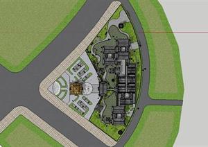 小岛古建会所建筑规划设计方案sketchup模型