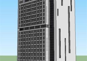 一栋高层办公楼建筑项目SU(草图大师)精致设计模型