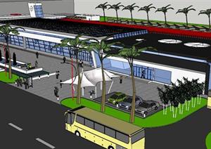 城市汽车总站建筑方案SU(草图大师)精致设计模型
