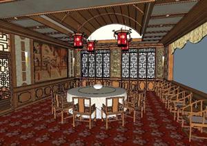 某中式宴会厅室内设计sketchup模型