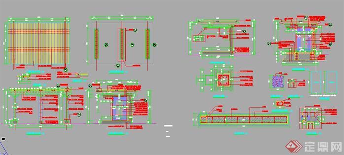 中式单臂廊架岗亭设计施工图1