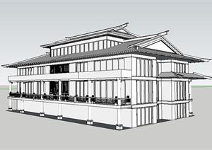 酒店建筑设计方案SU(草图大师)模型