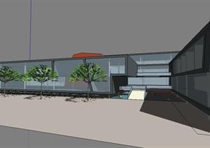 2款餐厅建筑设计方案SU(草图大师)模型