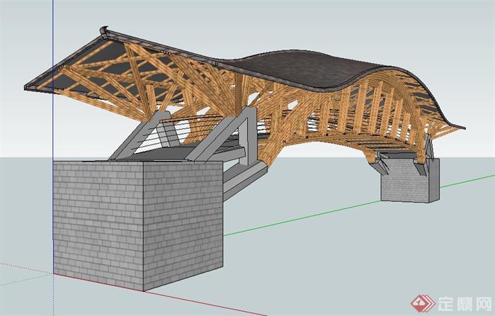 十字水桥（仿古）景观设计方案su模型