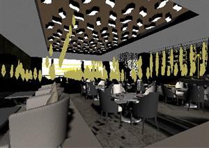 现代风格餐厅装修设计3D效果图