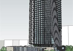 高级商业办公综合体建筑SU(草图大师)精致设计模型