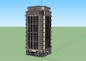 高层住宅建筑单体设计方案SU(草图大师)模型
